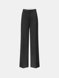 Black Sharp Wool Suiting Straight-Leg Trouser