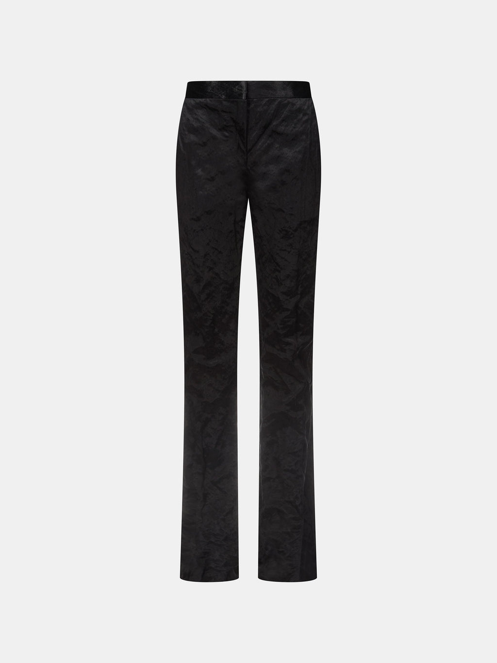 Black Coated Metallic Cotton Slim-Fit Trouser