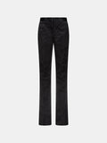 Black Coated Metallic Cotton Slim-Fit Trouser