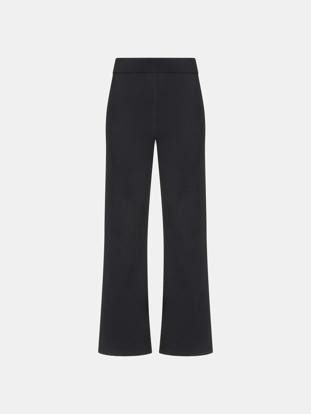 Black Stretch Viscose Knit Cropped Flare Pant