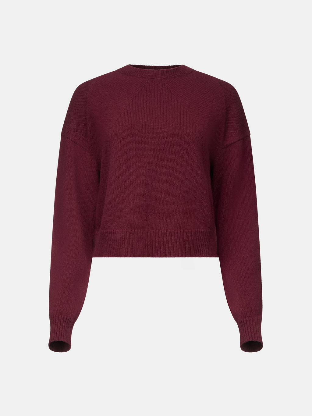 Deep Red Wool Cashmere Ultra-Soft Crewneck Sweater