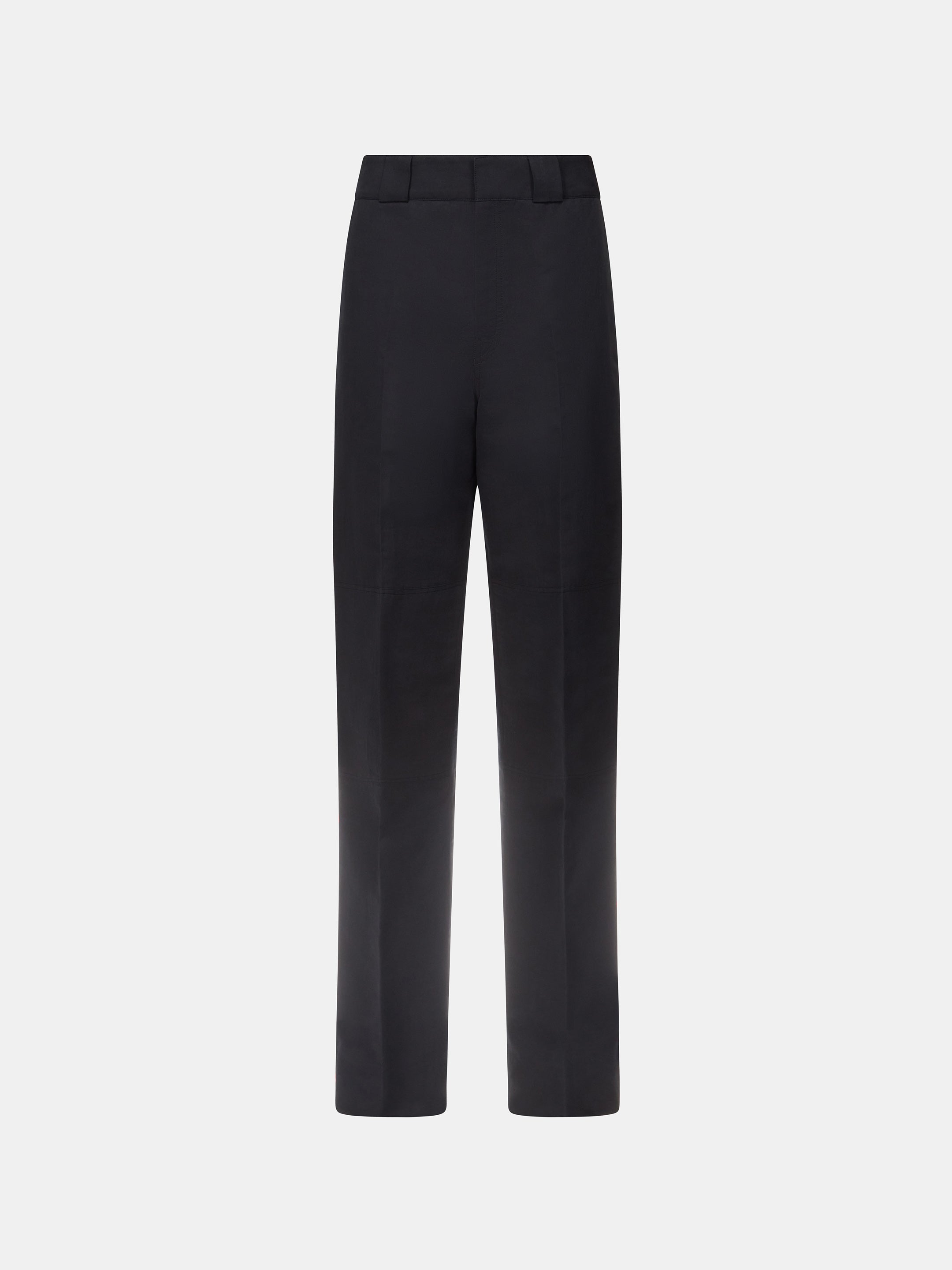 Black Lightweight Cotton Silk Faille Loose-Fit Utility Trouser
