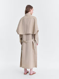 Ecru Lightweight Cotton Silk Faille Unstructured Trench Coat