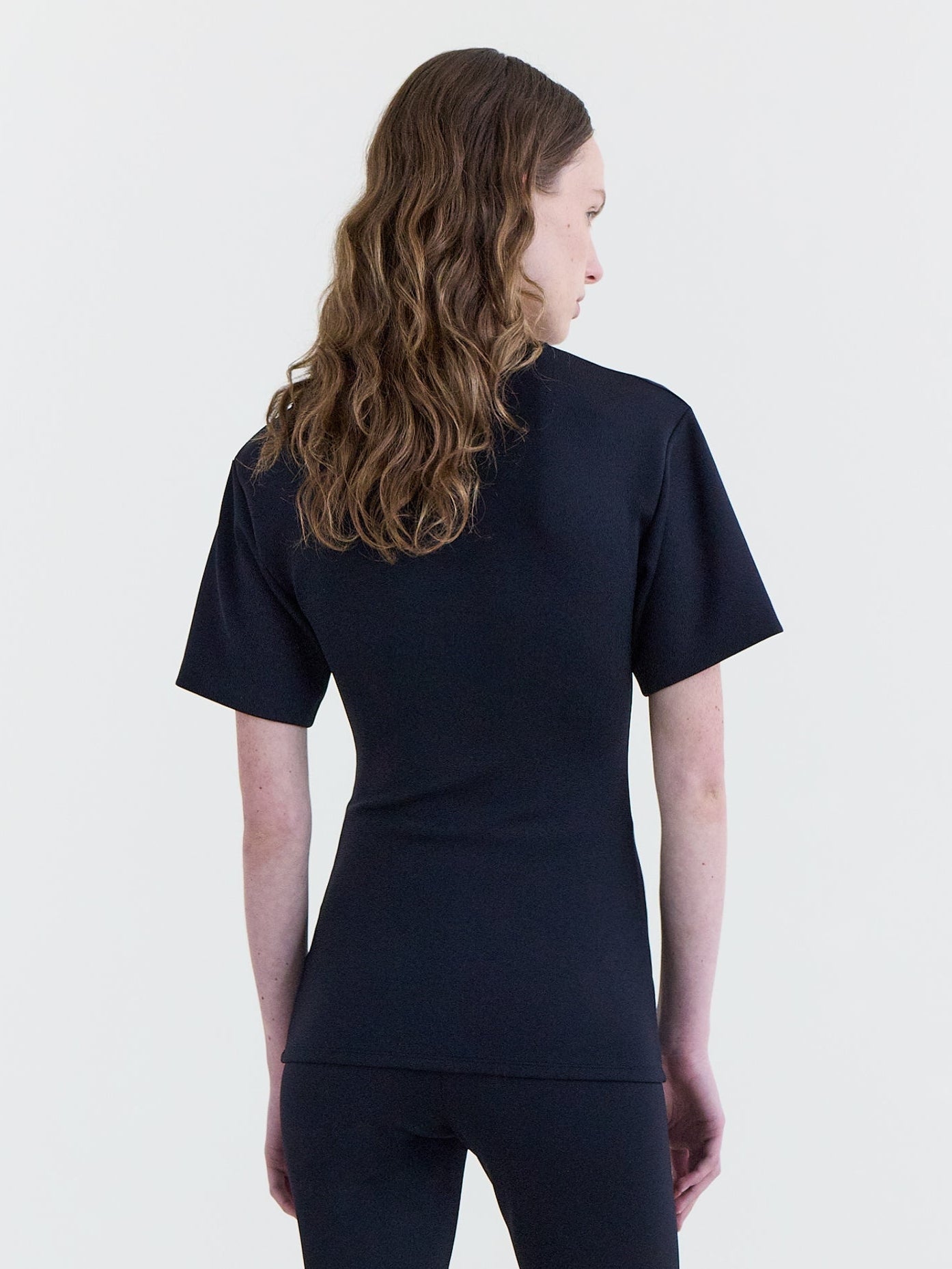 Black Stretch Scuba Jersey Slim-Fit Short-Sleeve T-Shirt